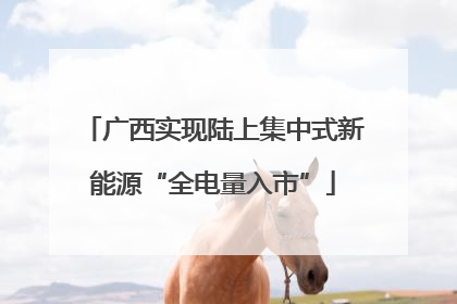 广西实现陆上集中式新能源“全电量入市”