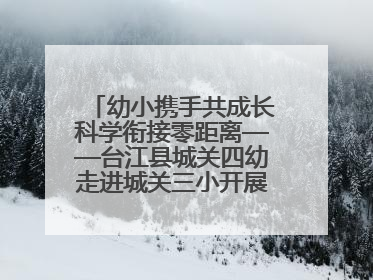 幼小携手共成长科学衔接零距离——台江县城关四幼走进城关三小开展幼小衔接活动