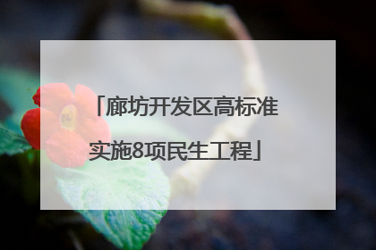 廊坊开发区高标准实施8项民生工程