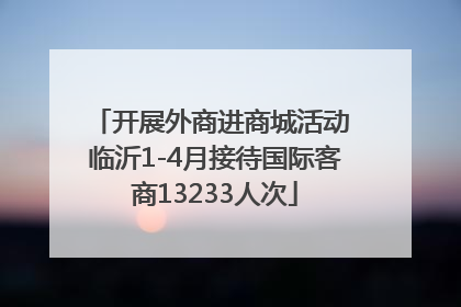 开展外商进商城活动 临沂1-4月接待国际客商13233人次