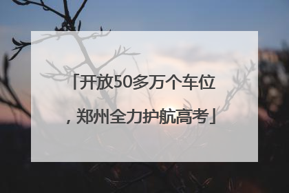 开放50多万个车位，郑州全力护航高考