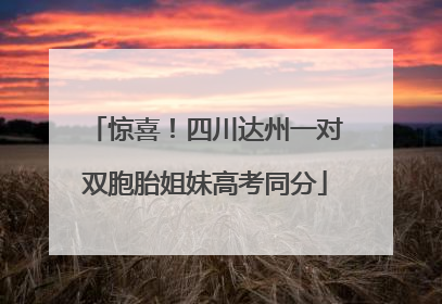 惊喜！四川达州一对双胞胎姐妹高考同分