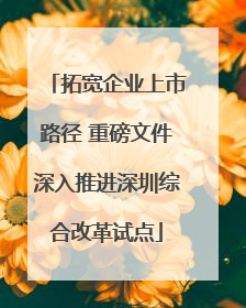 拓宽企业上市路径 重磅文件深入推进深圳综合改革试点