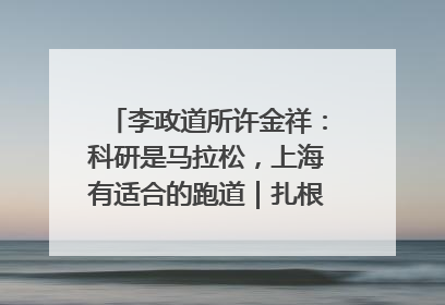 李政道所许金祥：科研是马拉松，上海有适合的跑道｜扎根上海，从0到1