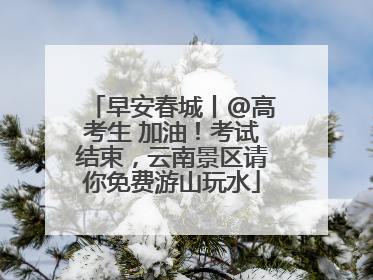 早安春城丨@高考生 加油！考试结束，云南景区请你免费游山玩水