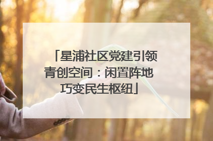 星浦社区党建引领青创空间：闲置阵地巧变民生枢纽