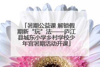 暑期公益课 解锁假期新“玩”法——庐江县城东小学乡村学校少年宫暑期活动开课