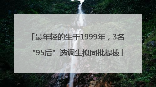 最年轻的生于1999年，3名“95后”选调生拟同批提拔