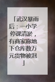 武汉暴雨后：一小学停课清淤，有商家称地下仓库数万元货物被泡