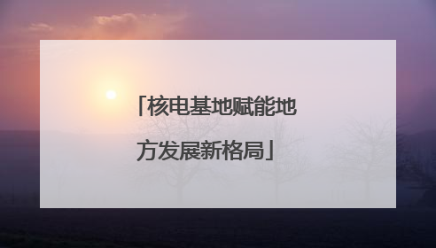 核电基地赋能地方发展新格局