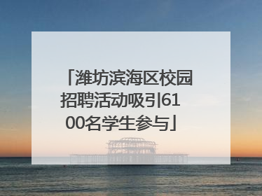 潍坊滨海区校园招聘活动吸引6100名学生参与