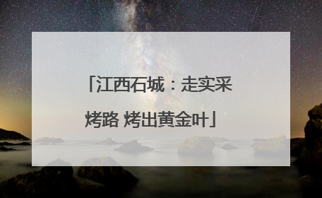 江西石城：走实采烤路 烤出黄金叶