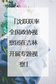 沈跃跃率全国政协视察团在吉林开展专题视察