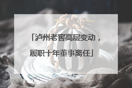 泸州老窖高层变动，履职十年董事离任