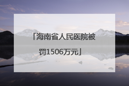 海南省人民医院被罚1506万元