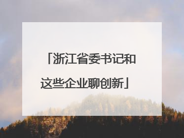 浙江省委书记和这些企业聊创新