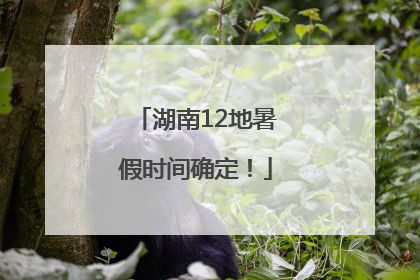 湖南12地暑假时间确定！