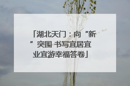 湖北天门：向“新”突围 书写宜居宜业宜游幸福答卷