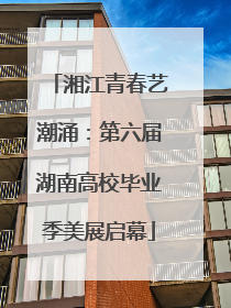 湘江青春艺潮涌：第六届湖南高校毕业季美展启幕