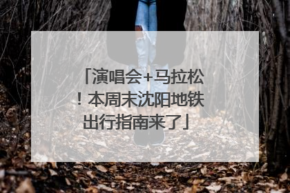 演唱会+马拉松！本周末沈阳地铁出行指南来了
