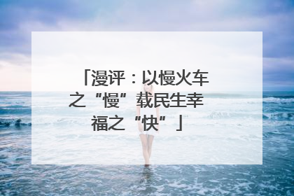 漫评：以慢火车之“慢”载民生幸福之“快”