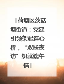 荷塘区茨菇塘街道：党建引领架起连心桥，“双联夜访”织就端午情