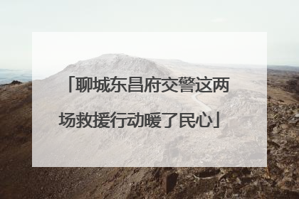 聊城东昌府交警这两场救援行动暖了民心
