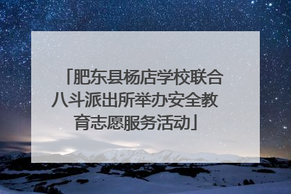 肥东县杨店学校联合八斗派出所举办安全教育志愿服务活动