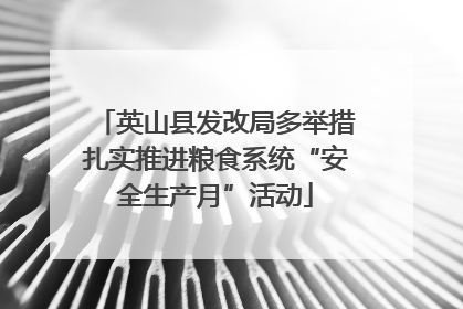 英山县发改局多举措扎实推进粮食系统“安全生产月”活动