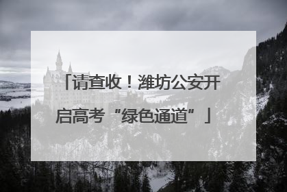 请查收！潍坊公安开启高考“绿色通道”