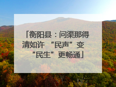 衡阳县：问渠那得清如许 “民声”变“民生”更畅通