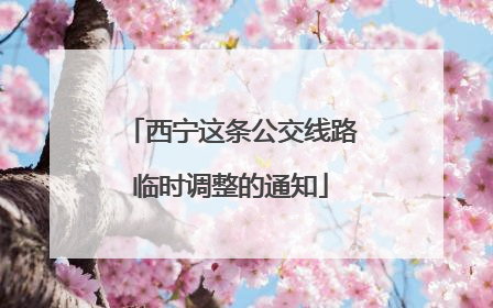 西宁这条公交线路临时调整的通知