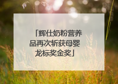 辉仕奶粉营养品再次斩获母婴龙标奖金奖