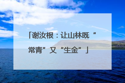 谢汝根：让山林既“常青”又“生金”