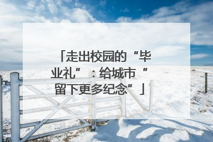 走出校园的“毕业礼”：给城市“留下更多纪念”