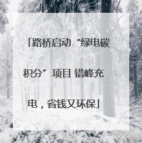 路桥启动“绿电碳积分”项目 错峰充电，省钱又环保