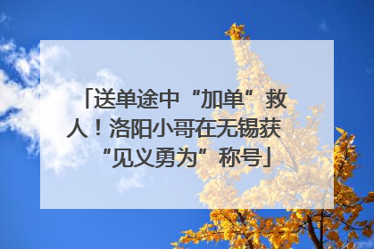 送单途中“加单”救人！洛阳小哥在无锡获“见义勇为”称号