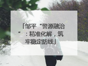 邹平“警源融治”：精准化解，筑牢稳定防线