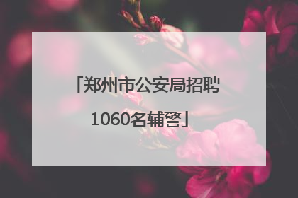 郑州市公安局招聘1060名辅警
