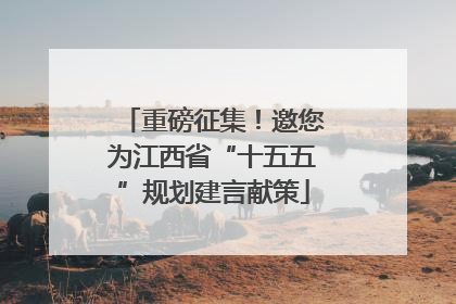 重磅征集！邀您为江西省“十五五”规划建言献策