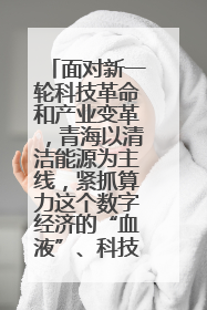 面对新一轮科技革命和产业变革，青海以清洁能源为主线，紧抓算力这个数字经济的“血液”、科技主权的“筹码”、产业升级的“杠杆”、绿色转型的“支点”，勇于撬动国家“双碳”战略、“东数西算”工程重大发展新机遇