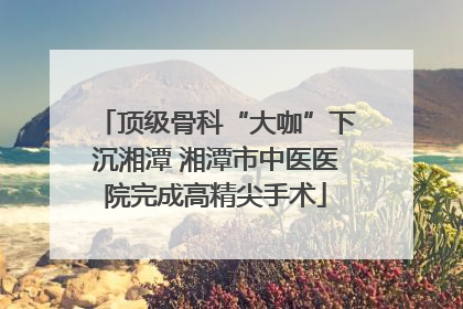 顶级骨科“大咖”下沉湘潭 湘潭市中医医院完成高精尖手术