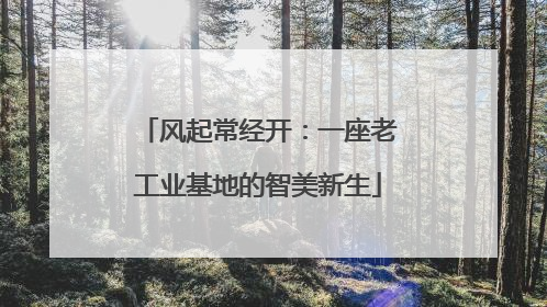 风起常经开：一座老工业基地的智美新生