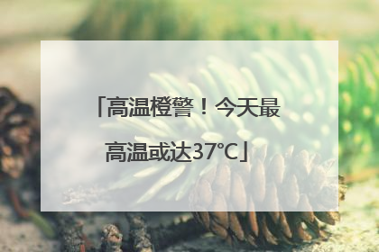 高温橙警！今天最高温或达37℃