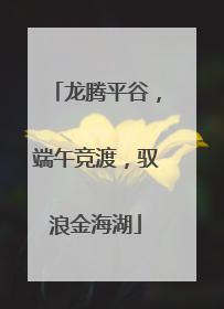 龙腾平谷，端午竞渡，驭浪金海湖