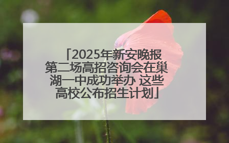 2025年新安晚报第二场高招咨询会在巢湖一中成功举办 这些高校公布招生计划