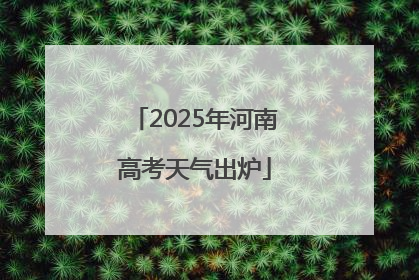 2025年河南高考天气出炉